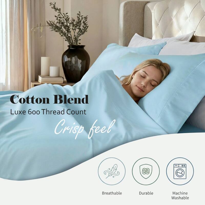 Superior Pandora Cotton Blend Embroidered 600 Thread Count Sheet Set