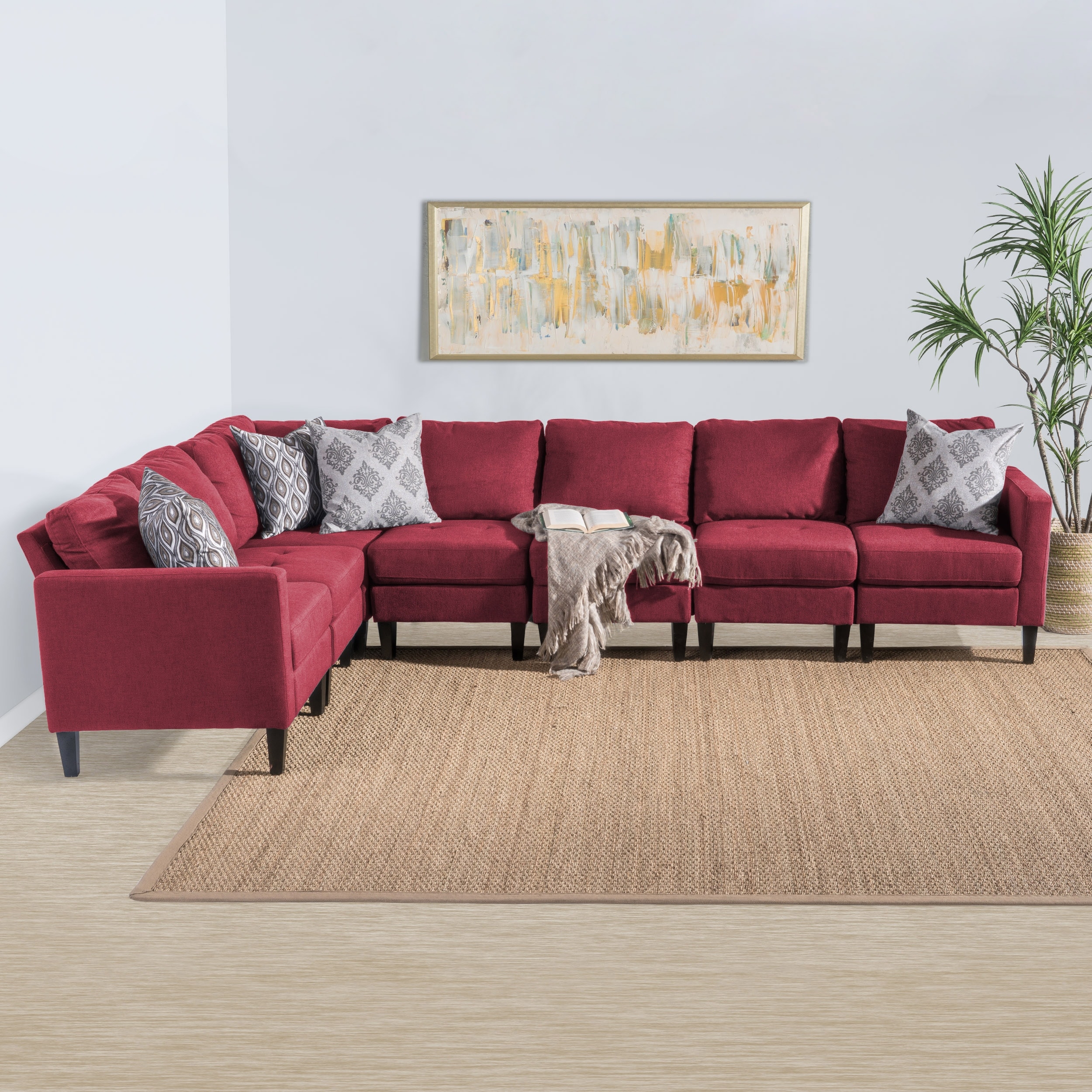 Zahra Fabric 7 piece Sectional Sofa Set by Christopher Knight Home