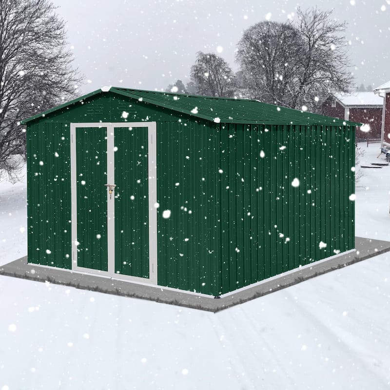 GDFStudio - Olivia Hayes Spacious and Durable Metal Garden Shed for Secure Outdoor Storage