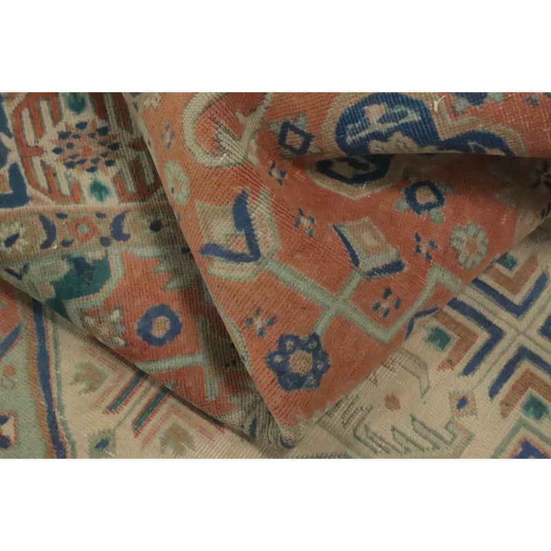 Hand Knotted Oriental 100% Wool Carpet Traditional Medallion Oranges & Rust Tabriz Area Rug - 6' 6'' X 4' 6''