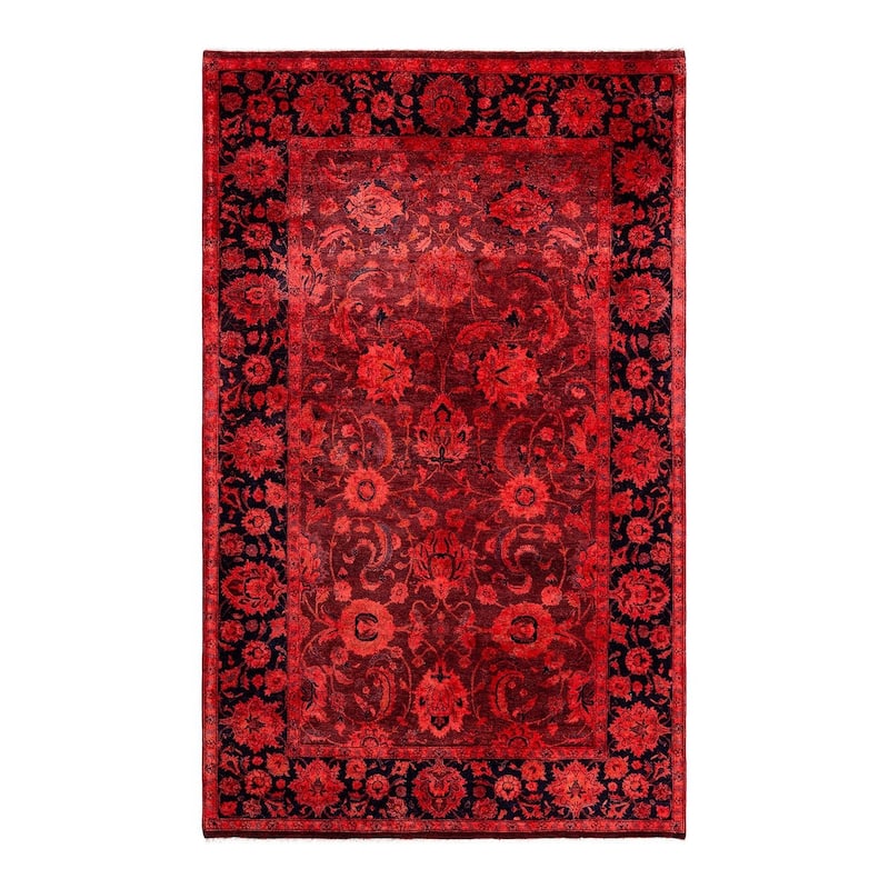Contemporary Overdyed Wool Hand Knotted Area Rug - 4' 7" x 7' 4"