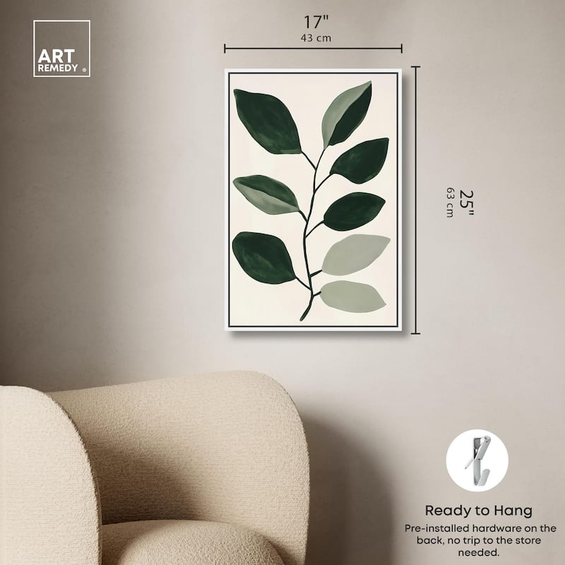 Green and Grey Branch I Canvas by Art Remedy