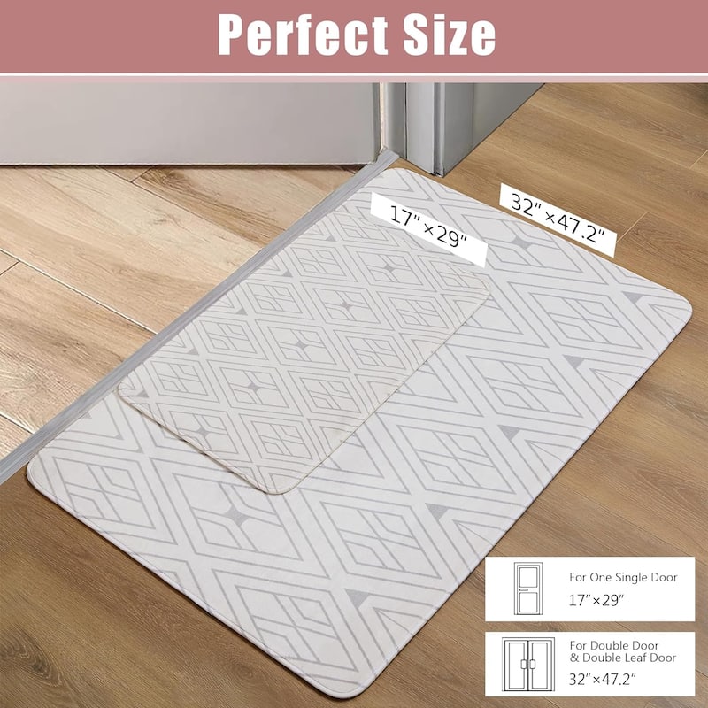 Indoor Door Mat, Front Back Outdoor Mat Rubber Backing, Low-Profile Entrance Rugs, Absorbent Resist Dirt Doormats Inside Doormat - 31.5" W x 47.2" L