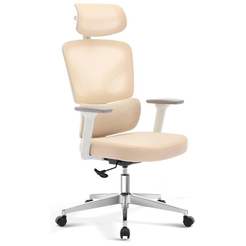Ergonomic Office High-Back Computer Gaming Chair for Home, Office - Beige