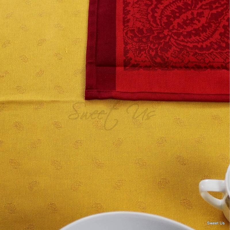 Wipeable Spill Resistant French Cotton Tablecloth