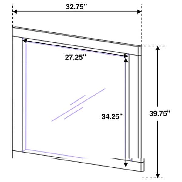 dimension image slide 6 of 28, Jessica 5-piece Platform Bedroom Set with LED Light