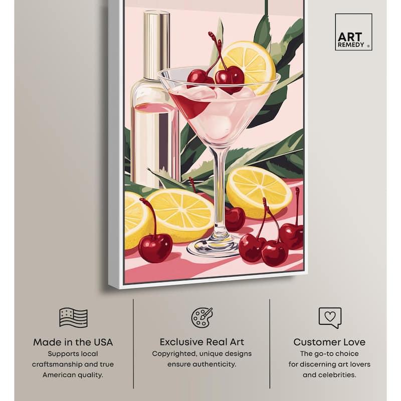 Cherry Lemon Drink Canvas by Art Remedy