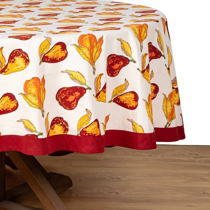 Couleur Nature Orchard Pear Tablecloth - Burgundy - 59" x 59"