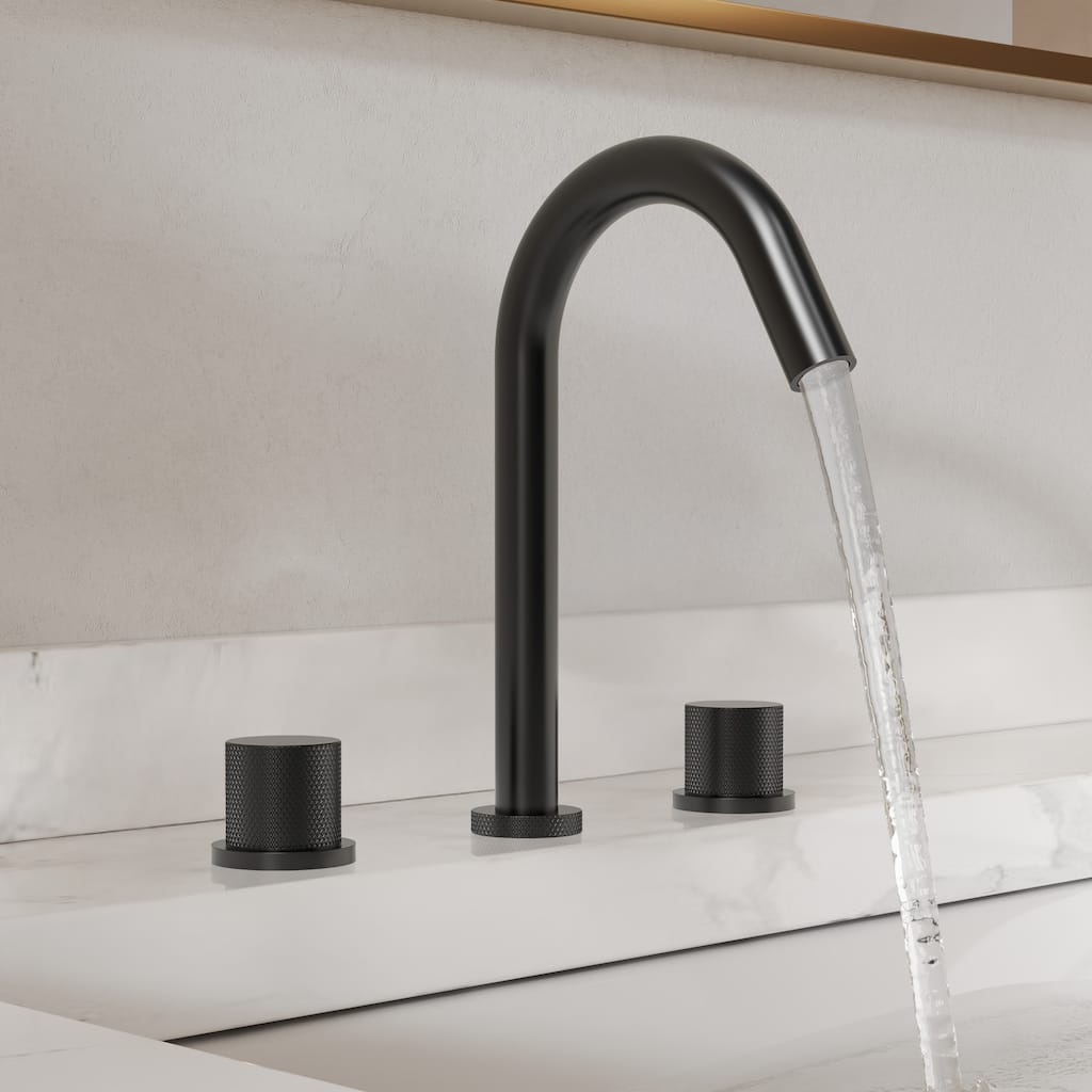 GRANDJOY 8" High Arc Widespread Double Handle Faucet