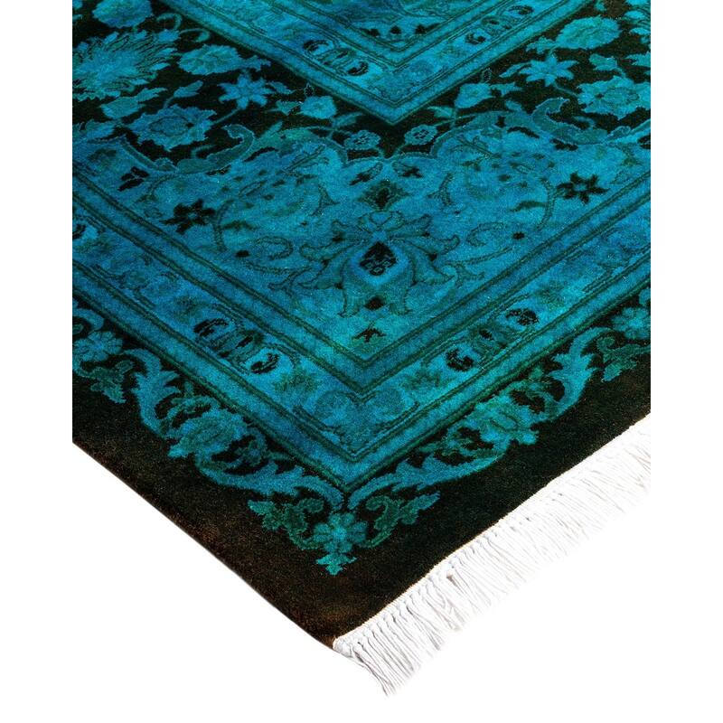 Overdyed, One-of-a-Kind Hand-Knotted Area Rug - Blue - 8' 2" x 10' 3"