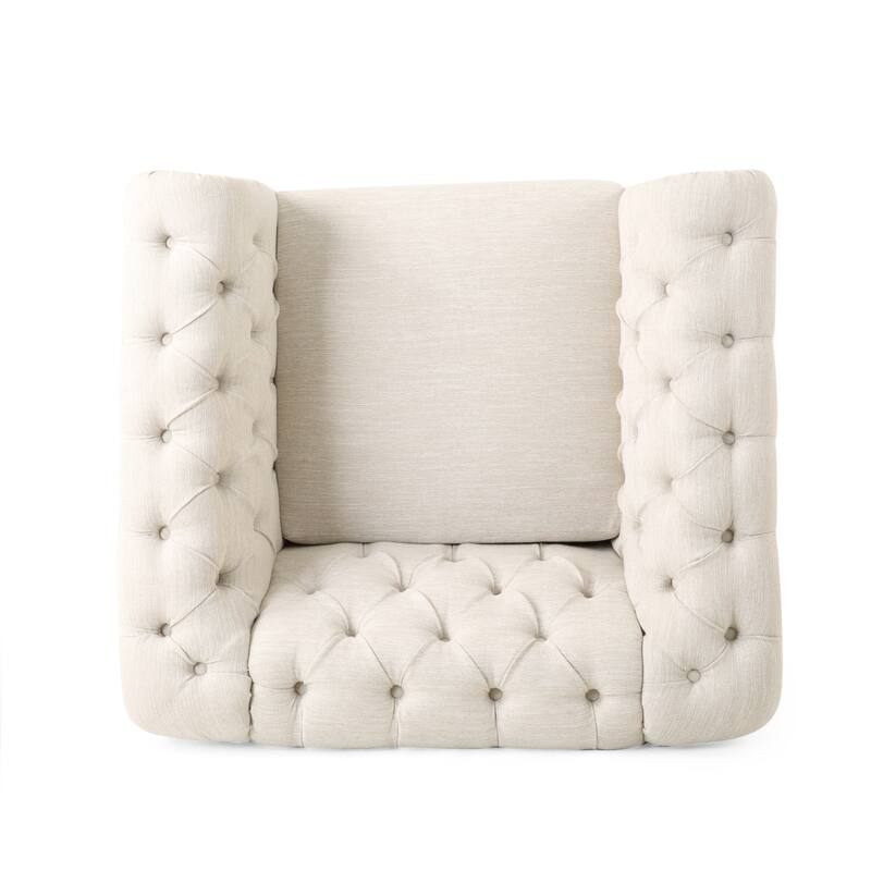 39" Upholstered Button Tufted Club Chair