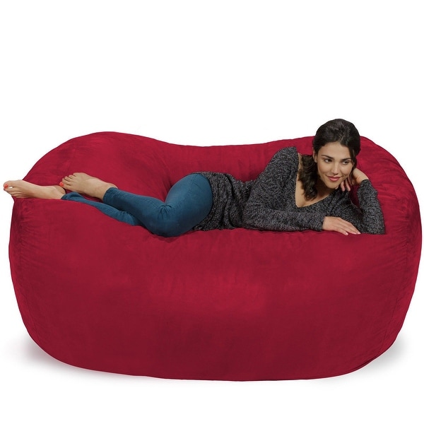Large Memory Foam Microsuede Bean Bag Chair Loveseat On Sale