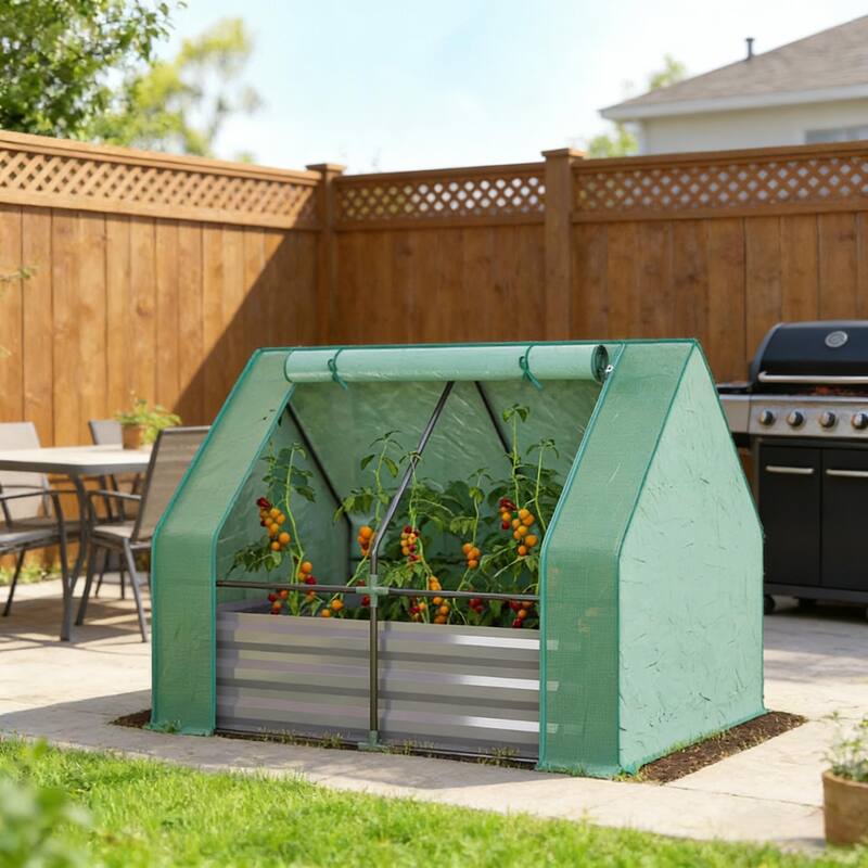 Portable Greenhouse Raised Garden Bed Open Bottom Design for Vegetable