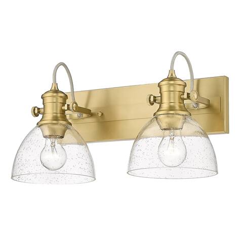 Hines 2 Light Bath Vanity - Brushed Champagne Bronze with Seeded Glass