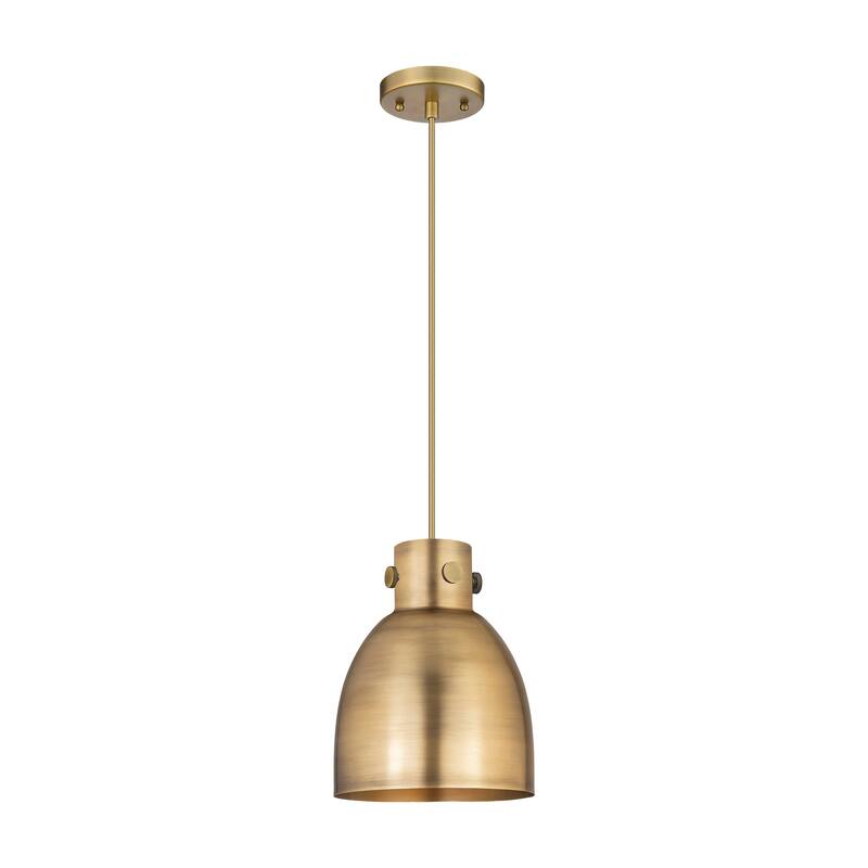 Innovations Lighting Newton Metal Bell - 1 Light 8" Cord Hung Pendant - Brushed Brass