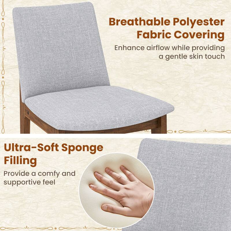 Gymax Wooden Dining Chairs of 4 w/ added Cushions High Curved Back for
