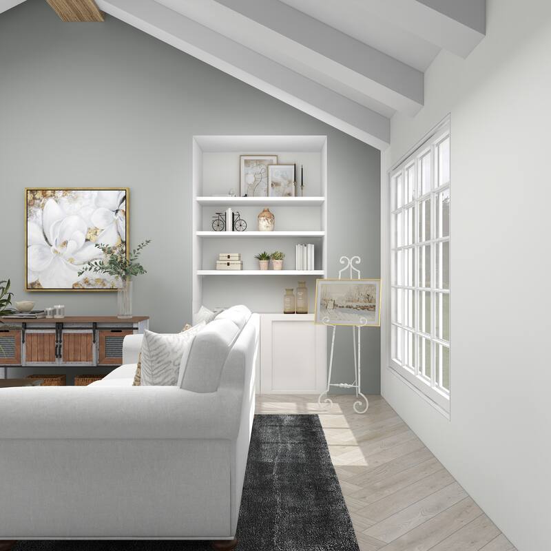 Metal Scroll Large Adjustable 3 Tier Display Easel with Chain Support - White - Roche River Decor