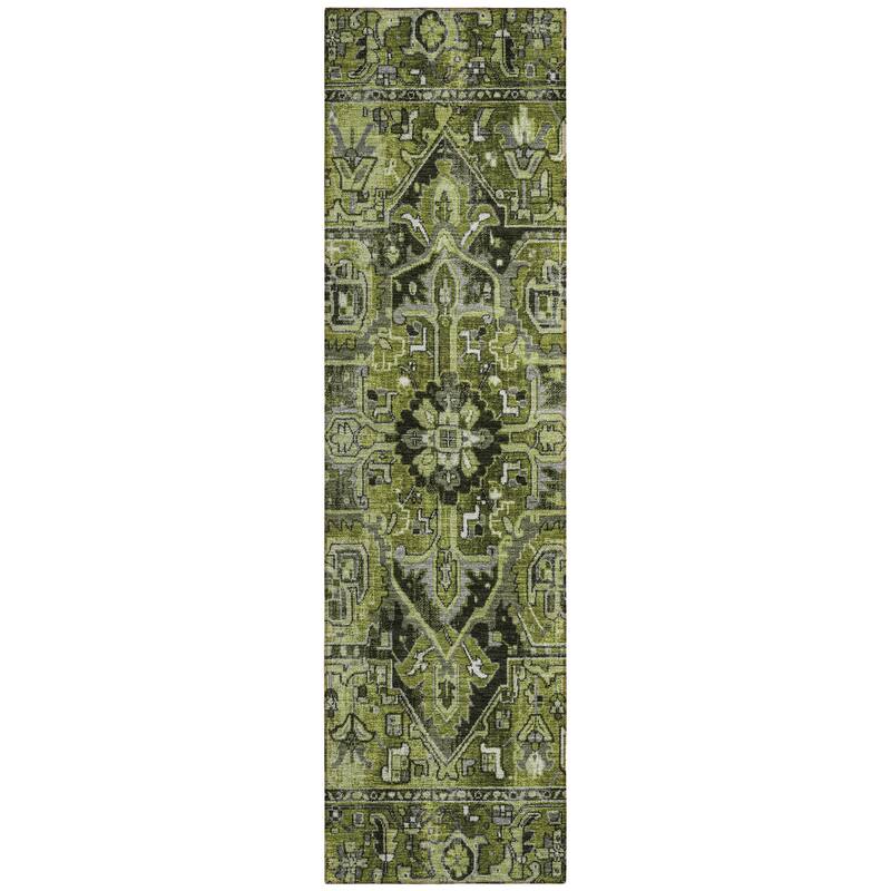 Machine Washable Indoor/ Outdoor Traditional Boho Chantille Rug