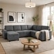 preview thumbnail 2 of 29, U-Shaped Convertible Sectional Sofa Bed with Storage Chaise by Harper&Bright Designs
