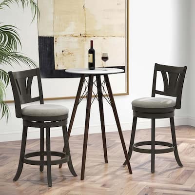 1/2/4 PCS 26.5'' Swivel Bar Stool Counter Height w/ Rubber Wood Legs