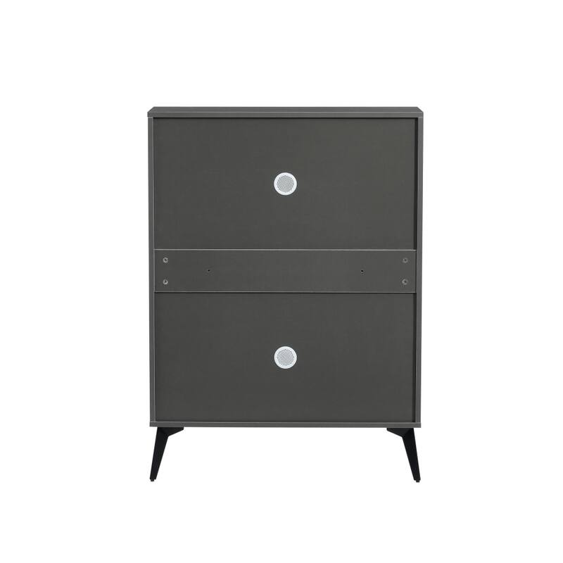 31.49 in.W MDF Shoe Storage Cabinet with Metal Leg and 1 Drawer - 4-Tier