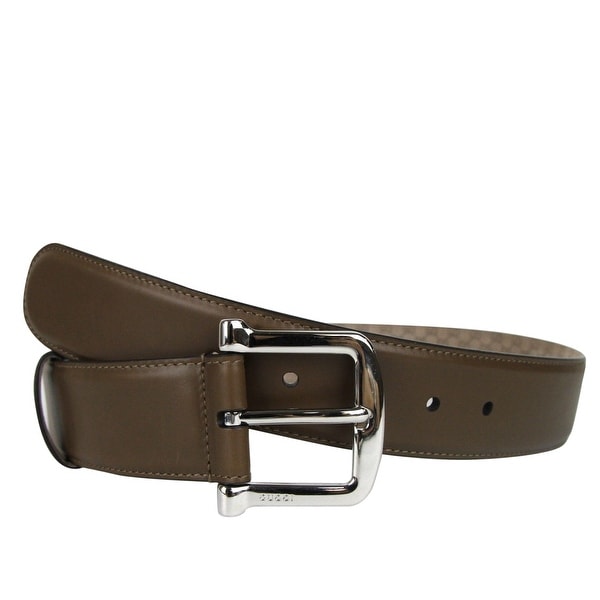 Shop Gucci Women&#39;s Silver Buckle Brown Leather Belt 281548 2527 (80 / 32) - Free Shipping Today ...