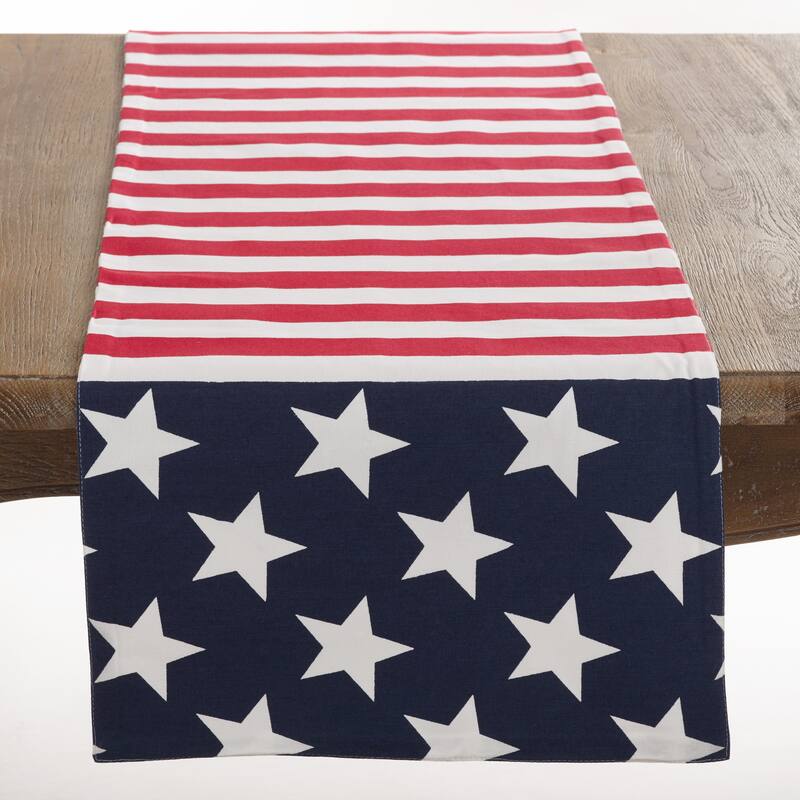 Star Spangled American Flag Design Table Runner