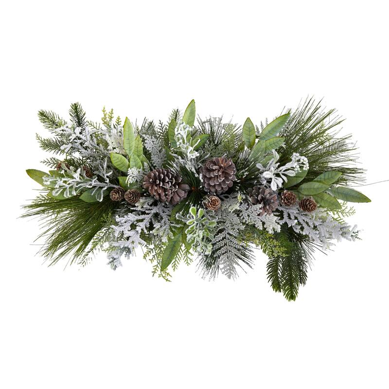 26” Flocked Artificial Christmas Arrangement
