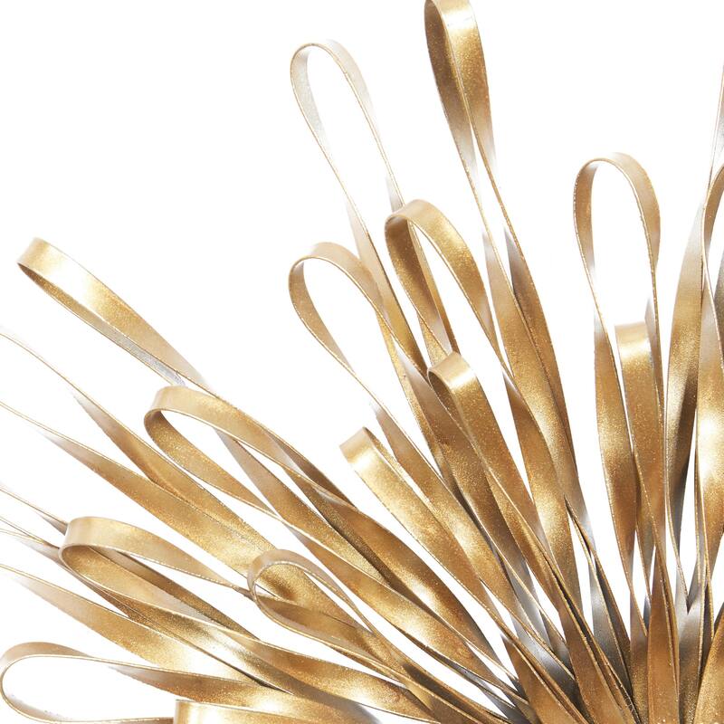 Metal Sunburst 3D Looped Home Wall Decor with Mirror Accent - Set of 3 Gold or Silver - Roche River Decor