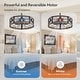 preview thumbnail 56 of 191, 16.5"/18.5"/20"/23.6"/24"/28" Vintage Distressed White Low Profile Caged Ceiling Fan with Light and Remote (7/6/5/3-Blade)