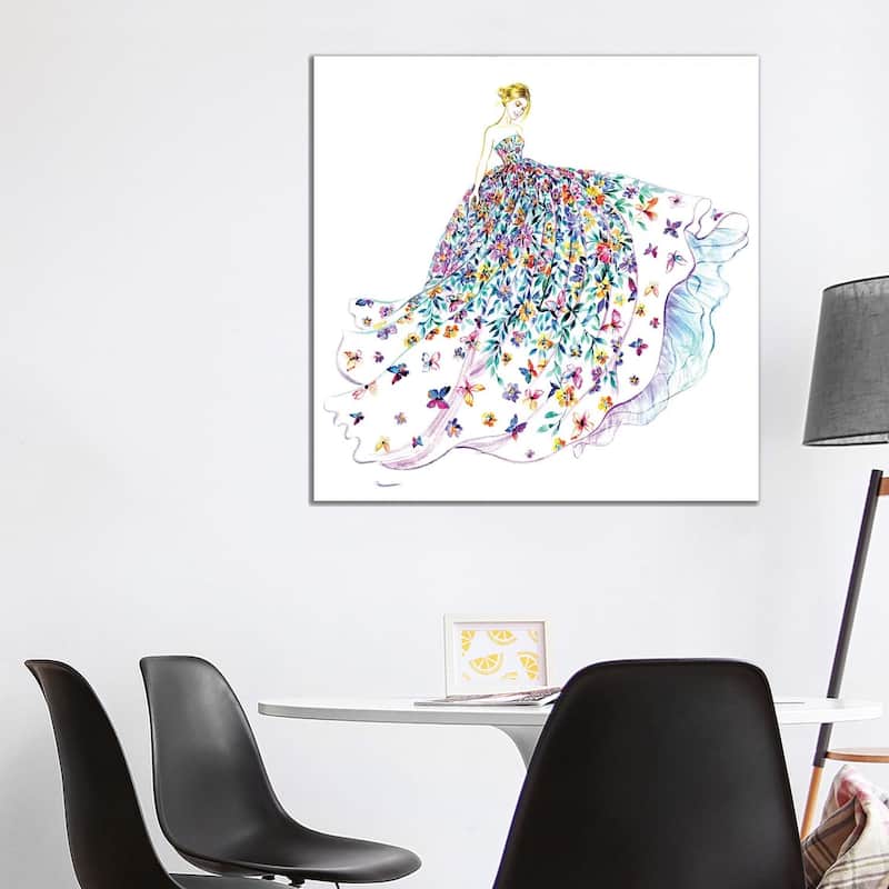 iCanvas "Flower Butterfly Dress" by Sunny Gu Canvas Print - 37x37x1.5