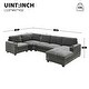 preview thumbnail 1 of 38, Irregular Corner U Shaped Sectional Sofa,Chenille Couch Set with Oversized Chaise