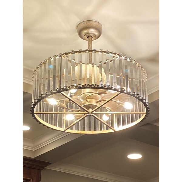 Pereder 26-inch Antique Silver 6 Lights 3 Blades Lighted ...