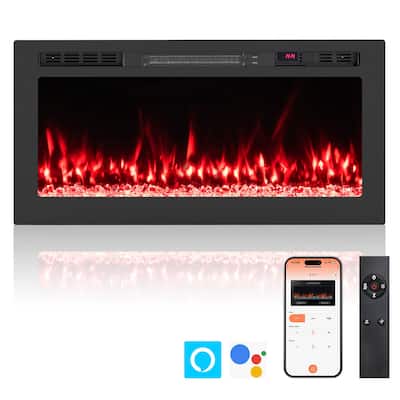Costway 36" Smart WiFi Electric Fireplace Work with Alexa & Google - See Details