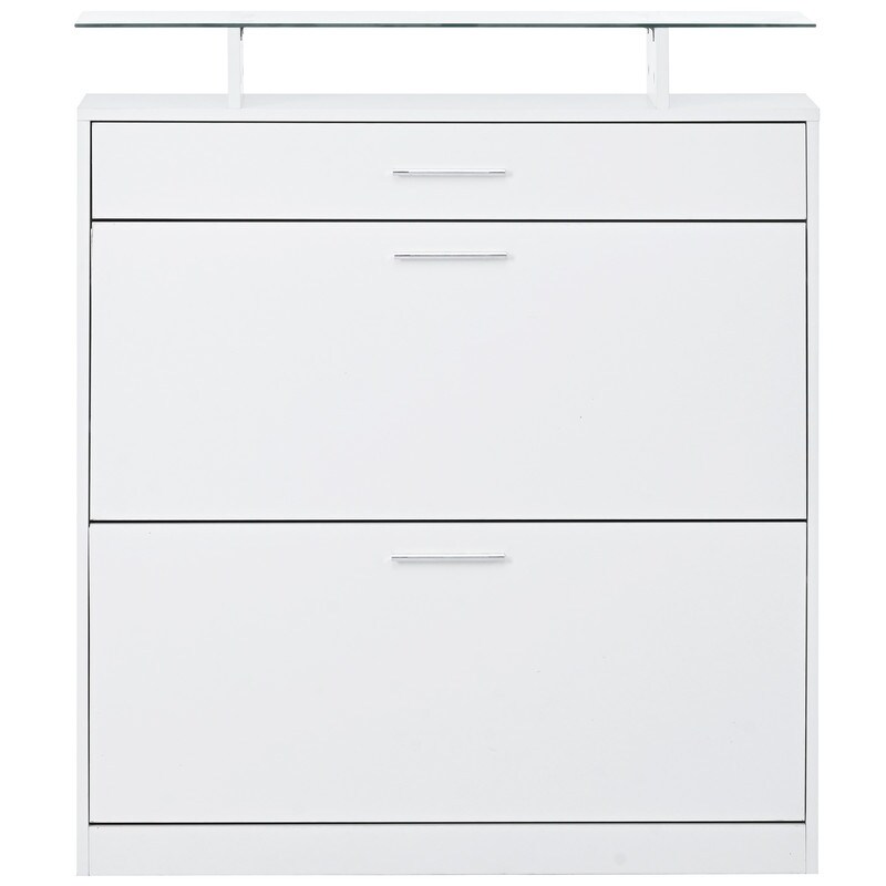 Shoe Cabinet with 2 Flip Drawers and LED Light, Shoe Rack with Drawer, Freestanding  Shoes Organizer Shoe Storage Cabinet - On Sale - Bed Bath & Beyond -  37744588