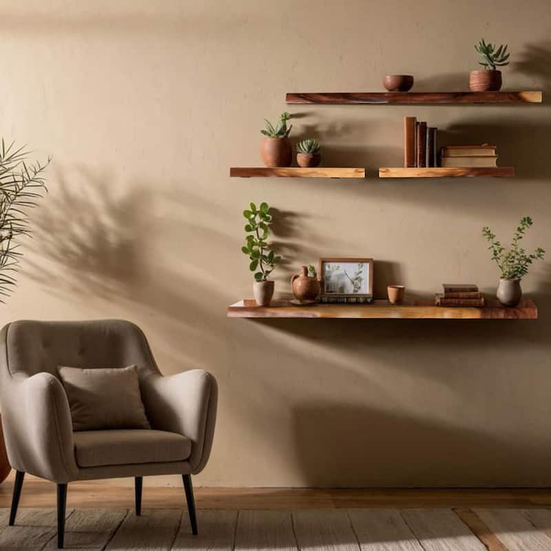 Acacia Wood Shelf with Live Edge