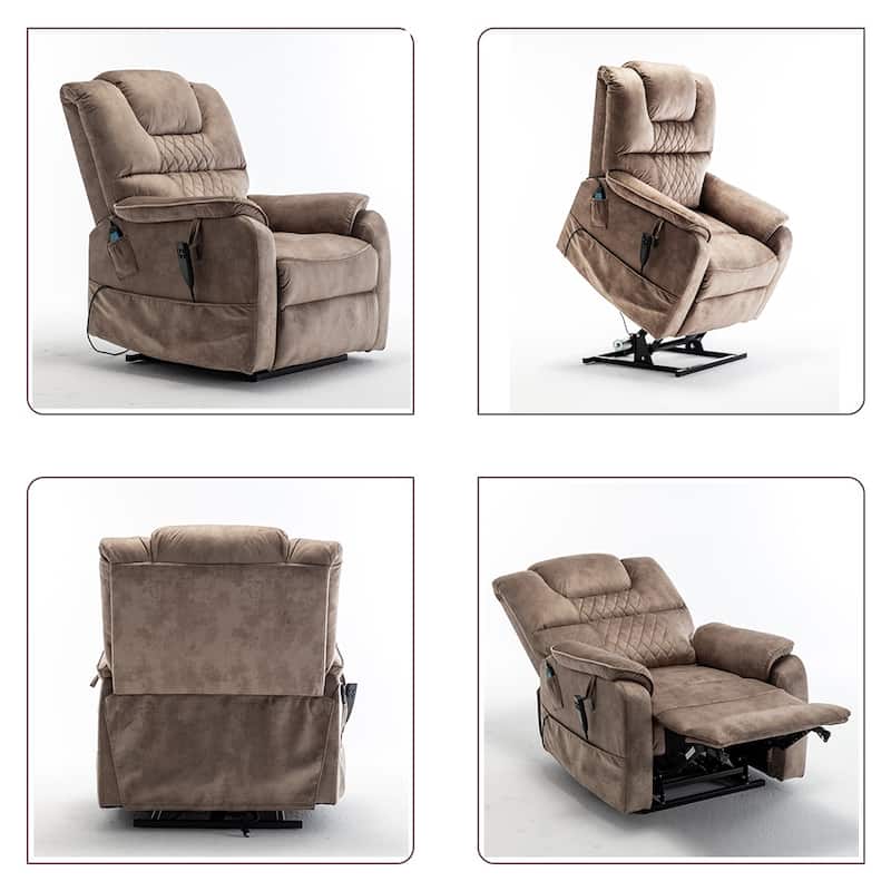 35.5"W Dual Electric Power Lift Recliner,Massage&Heat,180 degrees
