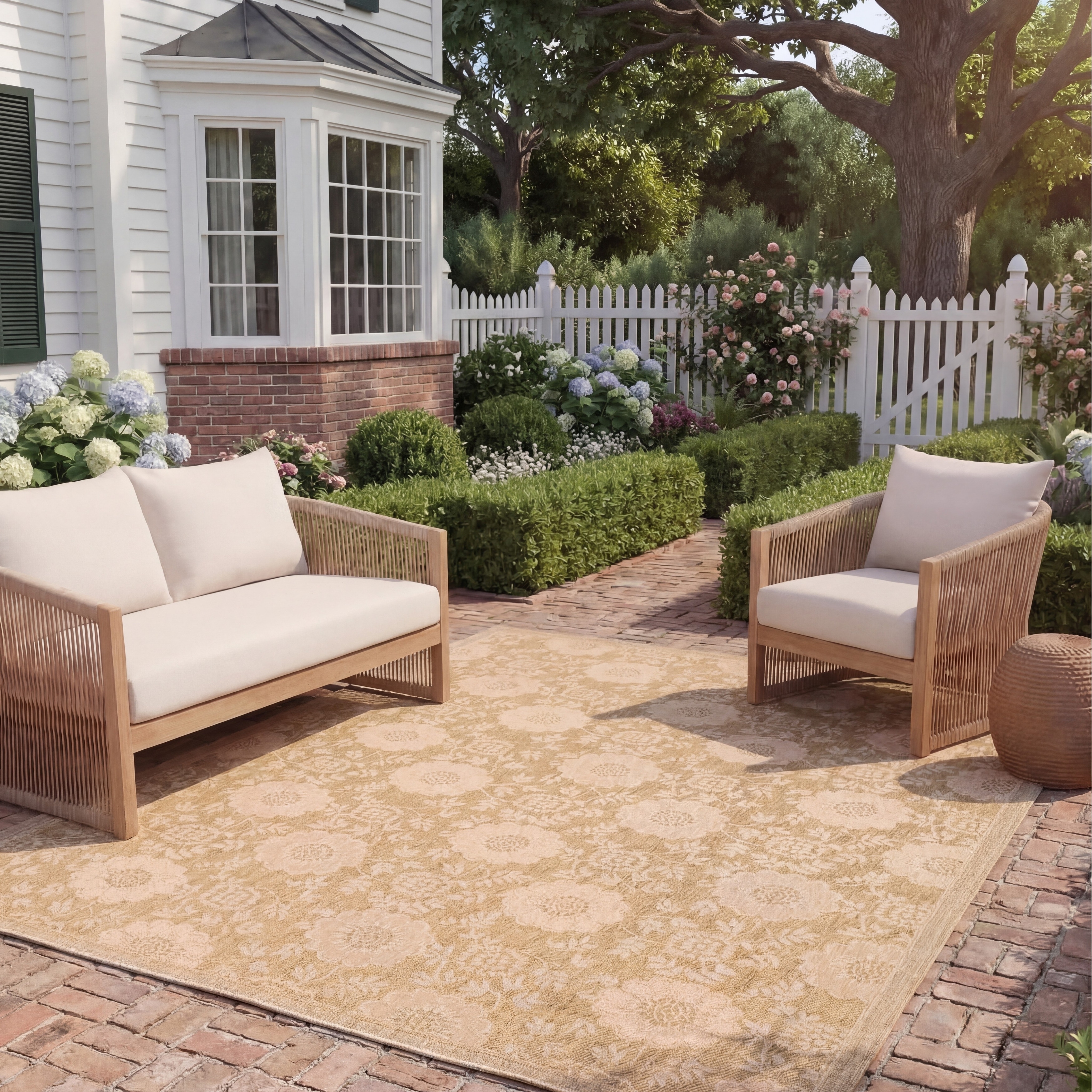 SAFAVIEH Courtyard Elissa Indoor/ Outdoor Waterproof Patio Backyard Rug