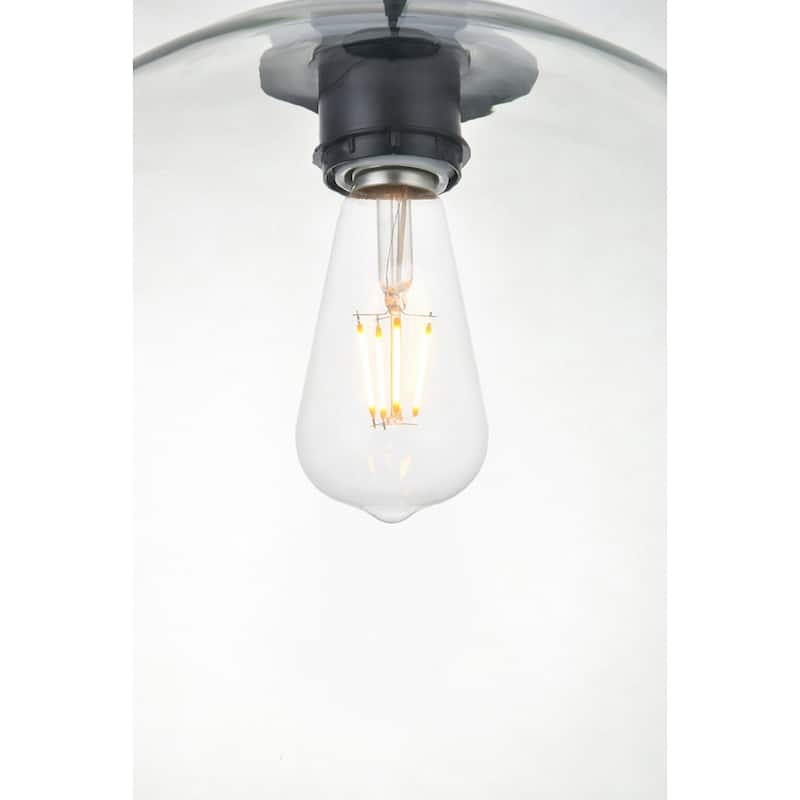 1-Light 12-inch Clear Glass Pendant