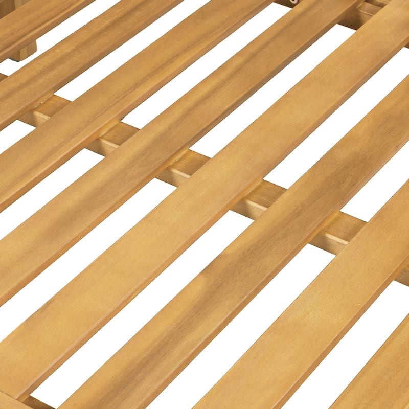 Christopher Knight Home - Modern Outdoor Patio Acacia Wood 3-Seater Daybed Sofa with Cushions, Rope Square Armrest & Teak Finish