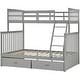 preview thumbnail 23 of 57, Twin over Full Wood Bunk Bed with Storage Drawers, Ladder and Safety Guard Rails