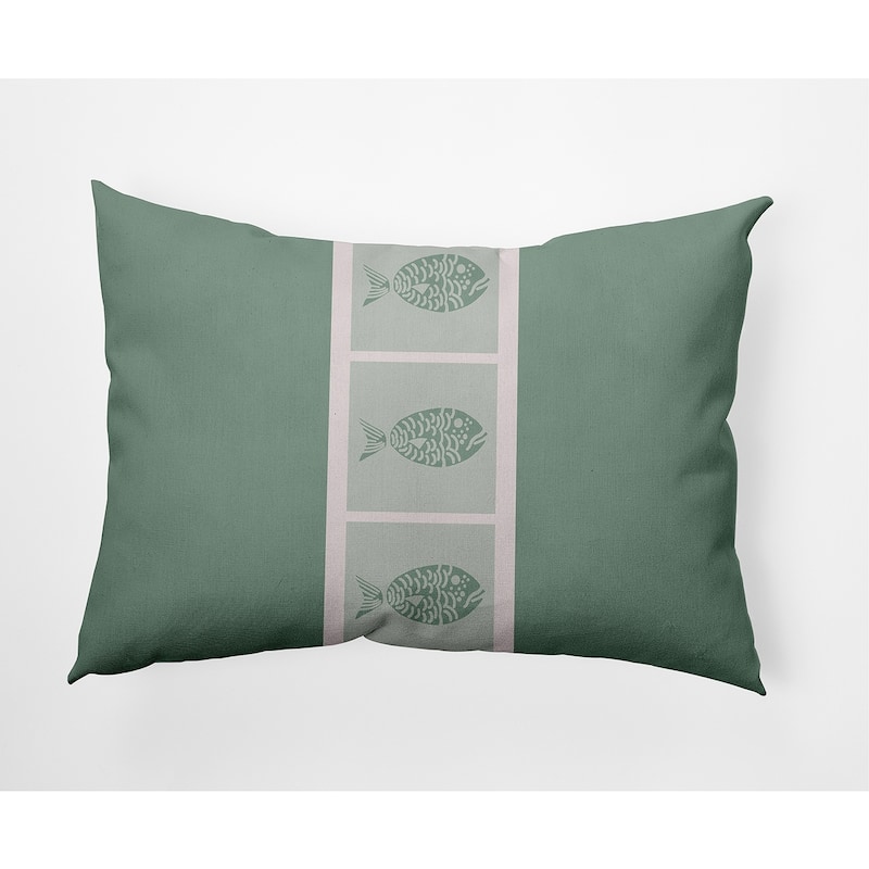 Fish Chips Nautical Decorative Indoor Pillow - Sage - 14" x 20"