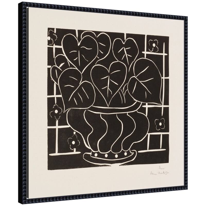Kate and Laurel Corbeille de begonias 1938 Henri Matisse by Nostalgia Prints Framed Canvas Wall Art Print - 22x22