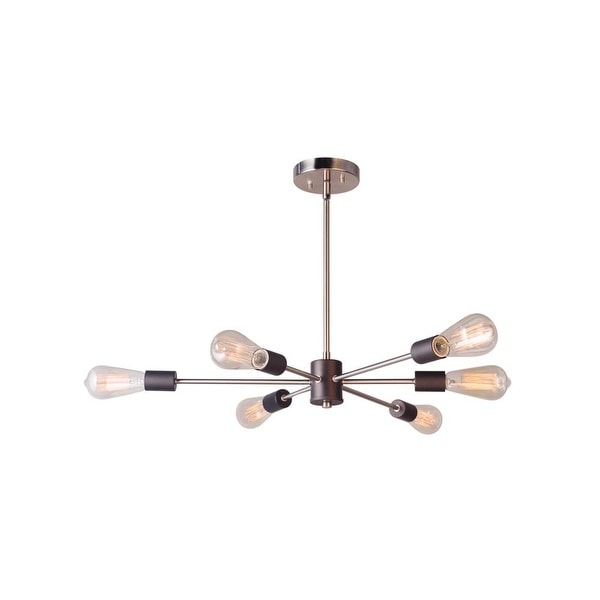 Woodbridge Lighting 16116-ST64 Ethan 31 1/2" Wide 6-Light Sputnik Style Abstract Single Tier Chandelier with Vintage Bulbs