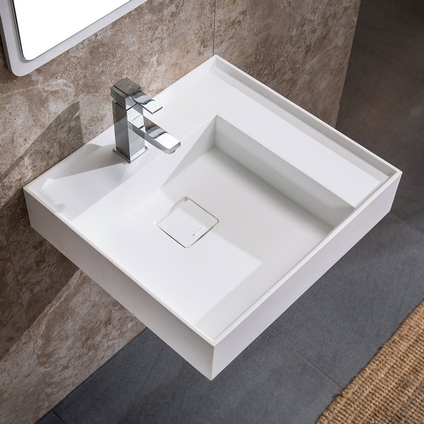 slide 2 of 12, Stafford 24" Single Bathroom Sink 18D x 24W x 5H - White