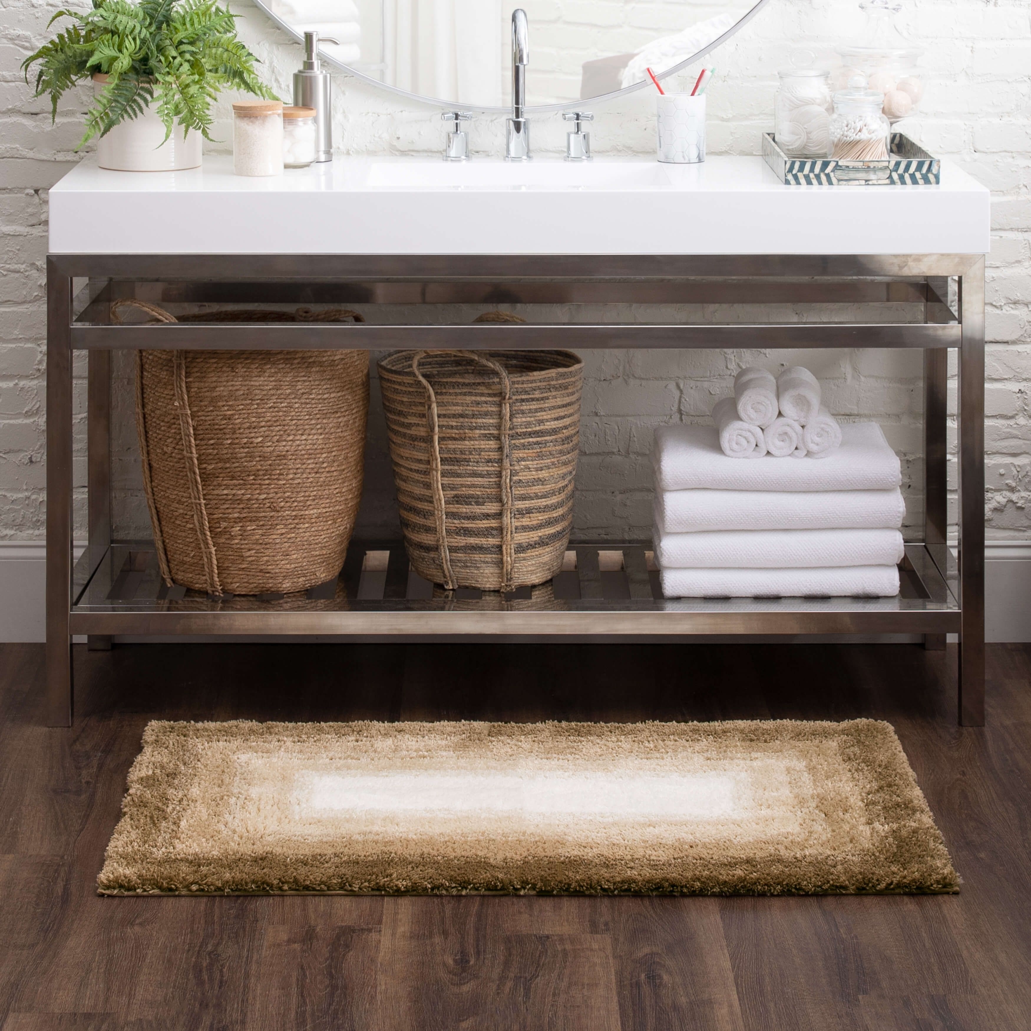 Mohawk Home Ombre Bath Rug Soft Non-Slip Latex Backed Machine Washable
