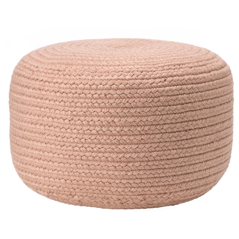 Jaipur Living Saba Solar Round Indoor/Outdoor Polyester Pouf Ottoman/Foot Stool - 18"X18"X12"