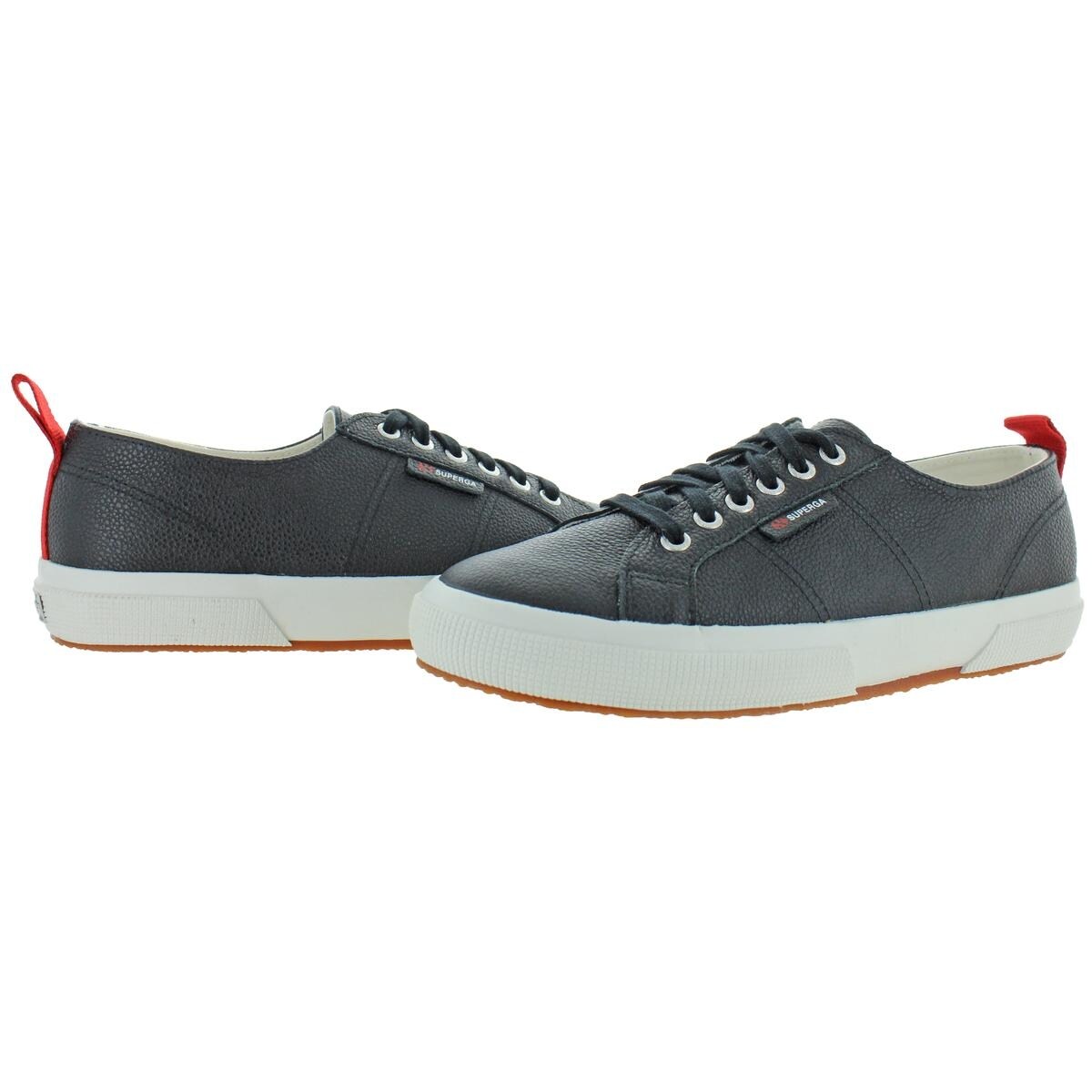 superga black leather sneakers