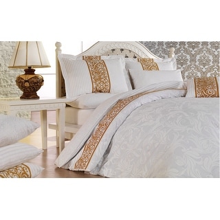 Bahar Gold Pattern Cotton Bedding Set of 4 - Queen - On Sale - Bed Bath ...