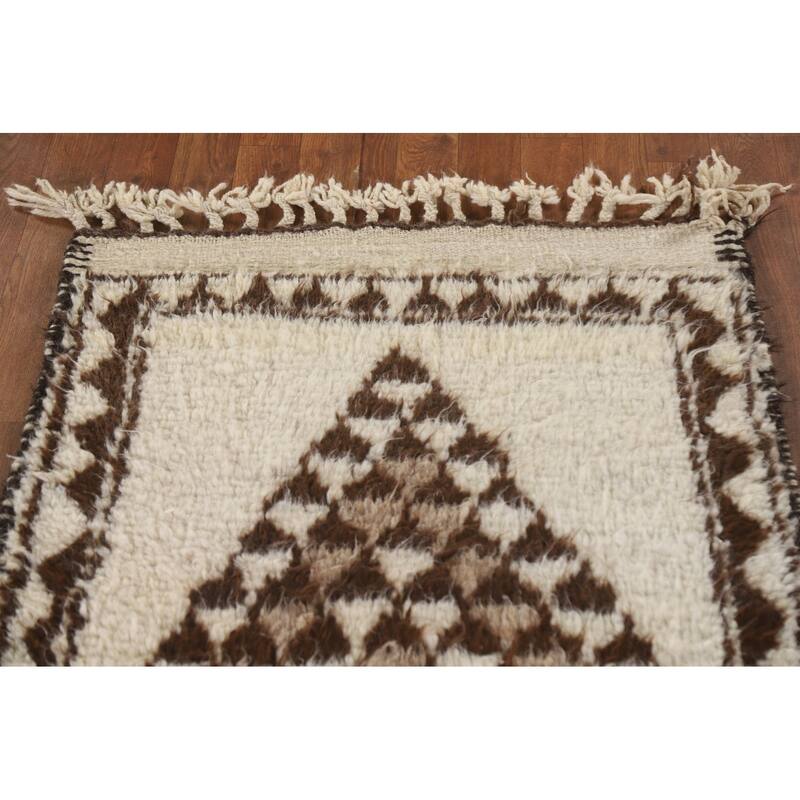 Natural Dye Tribal Anatolian Runner Rug Handmade Turkish Wool Carpet - 2'9"x 11'4"